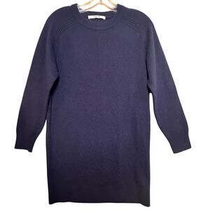 Thakoon Wool Sweater Mini Dress‎ Women's Sz S Midnight Navy Blue Crewneck Preppy